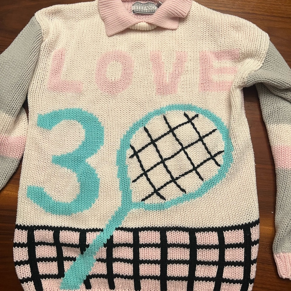 Vintage Tennis Love Sweater Size M